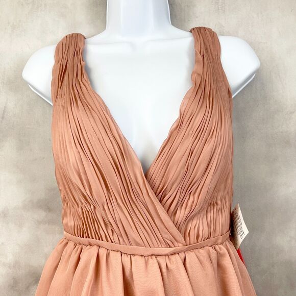 Ienna For Mac Duggal Tiered Gown Womens 4 Ruffled High Low Bodysuit Fairy Rose - Picture 4 of 14